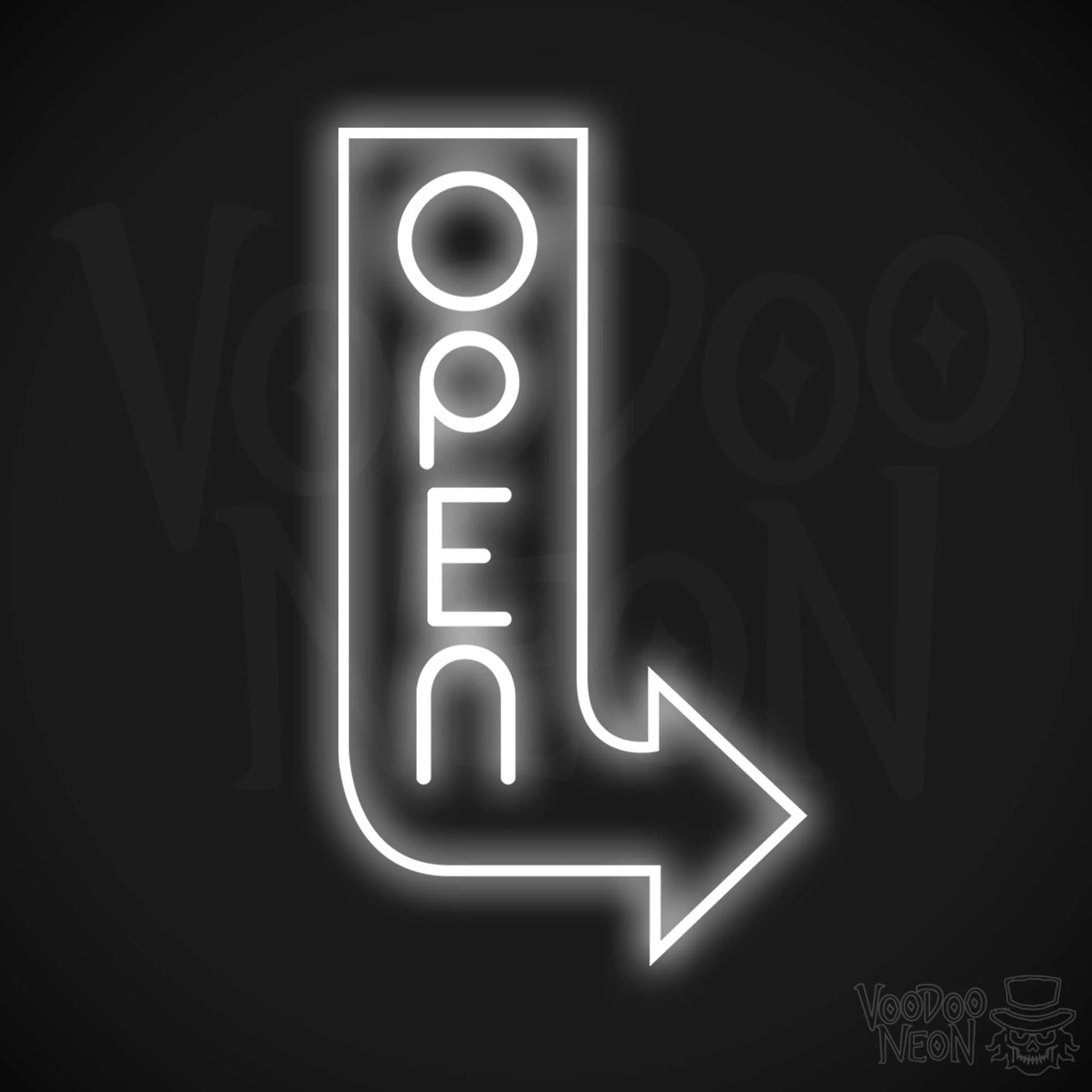 Open - Vertical with Arrow